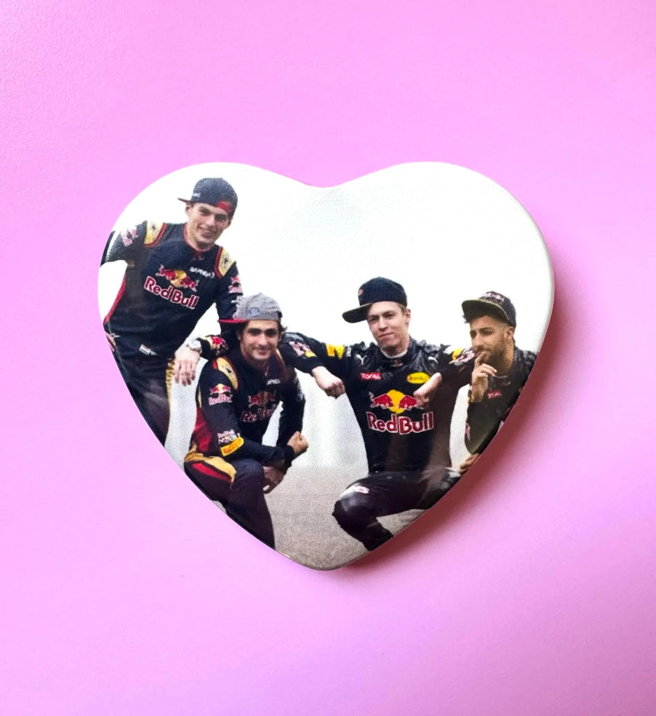 Formula 1 Retro Driver Heart Buttons